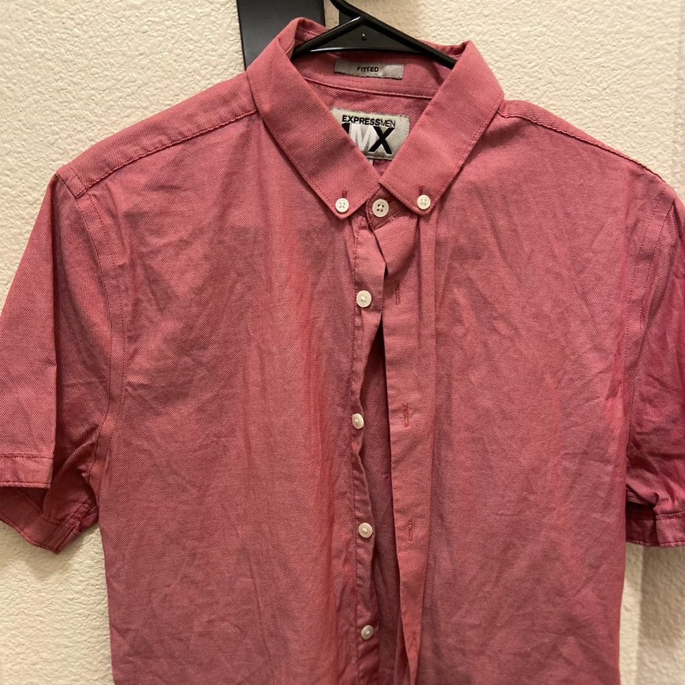 Red short sleeve button down